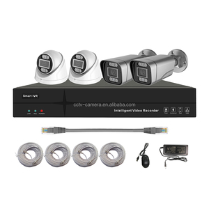 H.265 1080P 2MP 4 ช่องกล้องวงจรปิดกลางแจ้ง Full NVR KIT กลางแจ้งกล้องวิดีโอโลหะโดม - Product Image 1