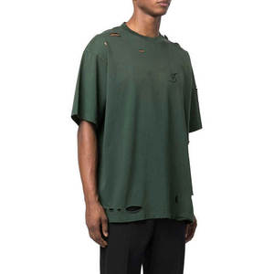 T-shirt Homme Oversize Personnalisé en Gros, Effet Vieilli, Coton Lourd 100%, Service OEM - Product Image 3