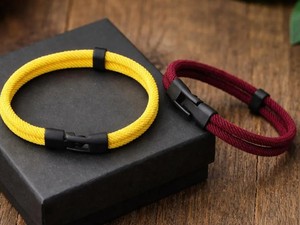 Men’s Double Layer <b>Rope</b> <b>Bracelet</b>, Adjustable Cord <b>Bracelet</b>, Minimalist Stackable Wristband, Casual Everyday Jewelry - Product Image 3