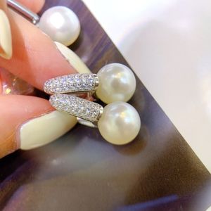 Pendientes de Plata de Ley S925 al por Mayor con Perlas Naturales de 10-9 mm, Dos Piezas, Accesorios para las Orejas con Cristales Ligeramente Imperfectos - Product Image 2