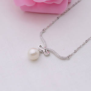 Collar con Colgante de Plata S925 con Cadena para Clavícula, Accesorios de Perlas para Mujer, Semi-Acabado, 281 Collares con Colgante Finos - Product Image 3