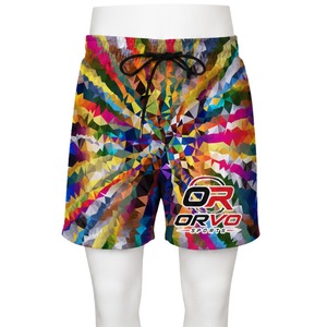 กางเกงบาสเก็ตบอลพิมพ์ลายดาวสีน้ำเงินสำหรับผู้ชาย ORVO SPORTS พิมพ์ลายด้วยความร้อน แห้งเร็ว เอวยางยืด ปิดด้วยเชือกผูก สไตล์ชายหาด - Product Image 3