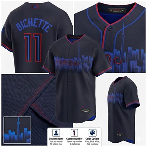 Maillot de baseball pour homme des Blue Jays de Toronto, personnalisé, sublimé, manches courtes, respirant, en polyester, uniforme toutes saisons, coupe classique - Product Image 6