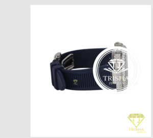 Reloj de Lujo con Correa de Caucho Azul y Diamantes Moissanite, Caja de Oro Blanco Totalmente Cubierta de Diamantes y Diseño Premium - Product Image 3