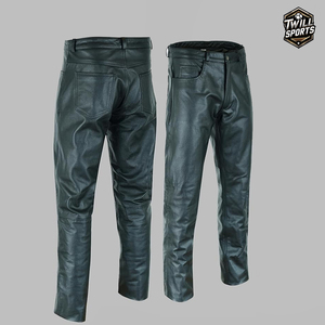 Pantalon décontracté pour homme en cuir PU et toile de haute qualité, écologique, design unique, teint uni, respirant, léger, taille haute - Product Image 4