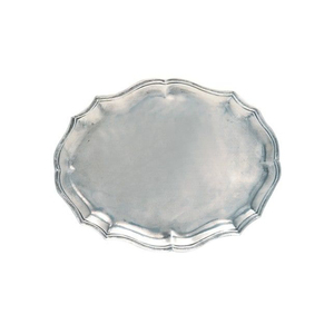 Assiette de service vintage en métal, forme irrégulière, design solide, faite à la main, polie, vaisselle pour table à manger, plateau de service alimentaire - Product Image 1