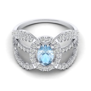 REYES 0.75 <b>Carat</b> Aquamarine Engagement <b>Rings</b> for Women 14K Solid Yellow <b>Gold</b> IGI Certified Fine Jewelry Wedding Jewelry - Product Image 5