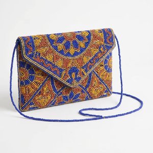 Bolso de mano con cuentas de peces del océano tropical, bolso de hombro con solapa de vida marina hecho a mano, proveedor al por mayor - Product Image 3