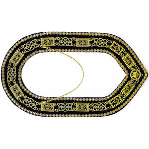 High Quality Custom Made Golden Chain Collar Masonic Grand Lodge Rhinestone with Purple Velvet Backing Quality <b>Metal</b> Crafts - Product Image 2