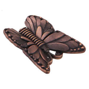 Antique <b>copper</b> cabinet <b>knob</b> Solid brass butterfly handle Antique brass hardware <b>knob</b> Cabinet <b>knob</b> antique finish - Product Image 4