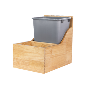 Kitchen Cabinet Wooden Pull Out Trash Can Frame Storage Organizer Sliding Garbage Bin Holder for Space Saving Cabinet Use - Product Image 3