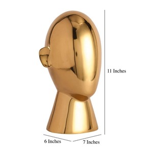 Silver <b>Mirror</b> Finished Metal Face Table Object Suitable For Side Decor Cabinet Shelf And Contemporary Interior Styling - Product Image 6