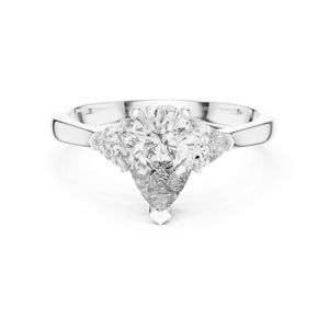 แหวนเพชรทรงหยดน้ำและทรงสามเหลี่ยมเพชรพลอยสีขาว 14K สำหรับผู้หญิง |   ของขวัญวันครบรอบ |   เพชรที่เพิ่งเพาะเลี้ยง - Product Image 1