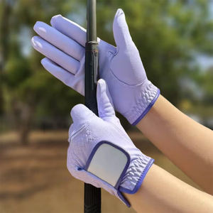Gants de golf en cuir de haute qualité pour adultes, tissu respirant, épissures élastiques, antidérapants, doux, avec sangles réglables - Product Image 4