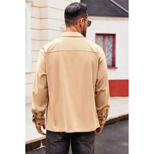 2025 léger hommes velours côtelé veste décontracté boutonné à manches longues rétro Shacket manteau - Product Image 1