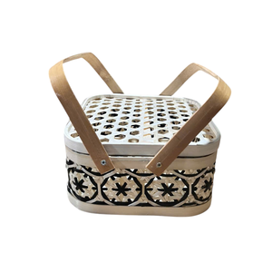 Premium <b>Gift</b> Presentation Basket Square Bamboo <b>Gift</b> <b>Box</b> Wholesale Eco Straw <b>Hamper</b> Handles Home Decorative Storage Picnic - Product Image 2