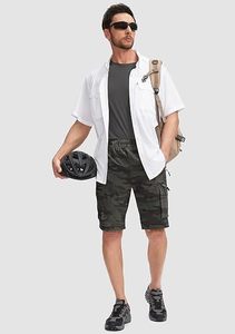 Shorts de cyclisme pour hommes vert olive à séchage rapide avec rembourrage et poches zippées, idéal pour l'été et les activités de plein air - Product Image 4
