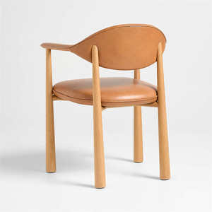 igh Quality Solid Teak Wood Armchair with <b>Upholstered</b> Seat and Back, Natural Wood Frame for Luxury Restaurant, Cafe, and Hotel - Product Image 4