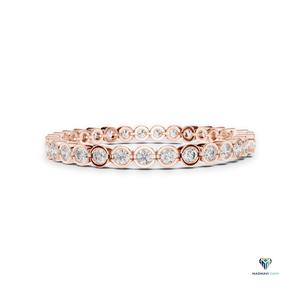 9.30 CT Rose <b>Gold</b> Round Lab Grown Diamond Bezel Set Tennis Bracelet in 18K <b>Solid</b> <b>Gold</b> - Product Image 2