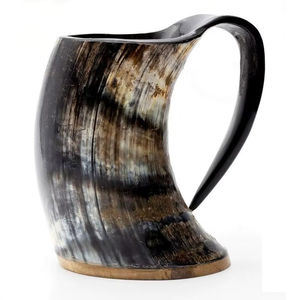 แก้วน้ำเขาสัตว์วัวแท้สไตล์ไวกิ้ง แก้วดื่มเบียร์ทำมือสไตล์ยุคกลาง ขายส่ง - Product Image 1