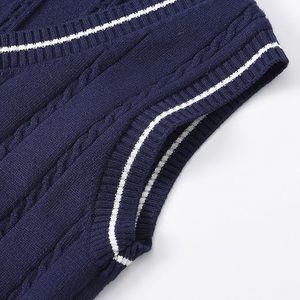 Gilet en tricot à col en V pour enfants, sans manches, uniforme scolaire, cardigan, sous-vêtement pour garçons et filles, automne - Product Image 6