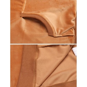 Ensemble de survêtement à capuche pour femmes, couleur unie, en polaire, tenue de jogging décontractée avec poches latérales, taille élastique, manches longues, vêtements d'automne - Product Image 6