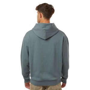 เสื้อฮู้ดดี้ผู้ชาย น้ำหนักปานกลาง 280 กรัม สีน้ำเงินเมจิก ผ้าฝ้ายพรีเมียมเนื้อฟลีซ สวมใส่สบาย สไตล์สตรีทแวร์ รับสกรีนโลโก้ ผลิตตามแบบ OEM ODM - Product Image 2