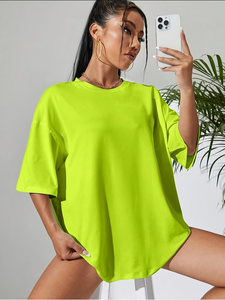Regular Neck T-Shirt Solid Color Casual Summer Blouse Regular Fit <b>Machine</b> Washable Breathable Eco-Friendly 100% Cotton - Product Image 6