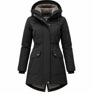 Veste d'hiver pour femmes, veste de sport décontractée en coton rembourré pour le confort en plein air, taille plus, veste parka coupe-vent en gros - Product Image 2