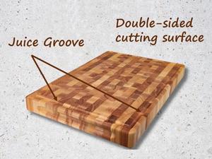 Planche à découper en bois naturel avec surface lisse, planche à découper de cuisine durable pour la viande, les légumes, les fruits, le pain et la préparation des aliments - Product Image 3