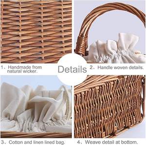 Panier de rangement en osier naturel moderne et écologique avec design multifonctionnel pour la décoration intérieure polyvalente - Product Image 4