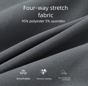 กางเกงขาสั้นกีฬาผู้ชายสำหรับฤดูร้อน เหมาะสำหรับออกกำลังกาย เทนนิส วิ่ง แห้งเร็ว ฟิตเนส ผ้าแคนวาสคอตตอน 100% ยืดได้สี่ทิศทาง สวมใส่สบาย - Product Image 4