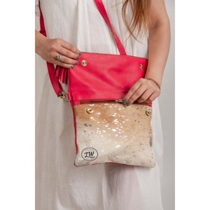 Bolso bandolera de cuero de vaca genuino LW para mujer, estilo de vestido portátil de una sola manija Vintage con patrón de piedra, producto auténtico - Product Image 4