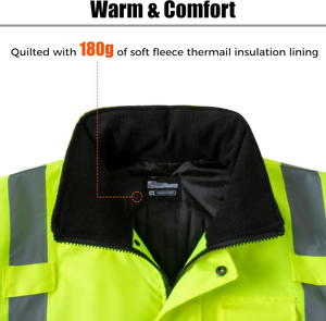 Vêtements de travail haute performance, veste de sécurité hiver isolée, vêtements de sécurité réfléchissants, fabricant, fourniture en gros - Product Image 6