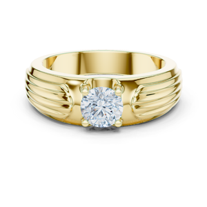 Bague de Fiançailles et de Mariage Classique Faite à la Main en Argent Sterling 925 Plaqué Or de Haute Qualité avec Moissanite Sertie en Bezel – Luxe, Premium, Tendance - Product Image 1