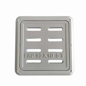 Grille de couverture de caniveau carrée en PRV durable 10x10 pouces, robuste, antidérapante, résistante aux UV, avec poignées en acier inoxydable - Product Image 4