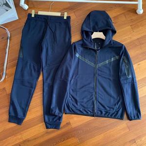 Ensemble de survêtement en gros pour hommes – Sweat à capuche et pantalon de jogging en polyester, 2 pièces, colorblock, tenue de sport pour la course, la gym et l'entraînement - Product Image 4