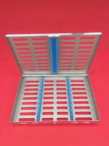 Boîte de stérilisation dentaire en acier inoxydable, cassette sans rouille avec raccords en silicone, couleurs bleu, rouge, vert, gris - Product Image 3