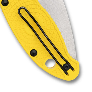 Couteaux pliants portables en acier inoxydable avec poignée texturée antidérapante jaune, lame tranchante, trou d'ouverture au pouce, verrouillage coulissant - Product Image 6