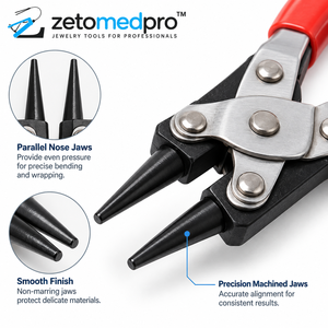 Parallel <b>Nose</b> Pliers Stainless Steel PVC Grip Jewelry Making Watch Optical Bending Wrapping Tool 203mm 8 Inch ZetomedPro - Product Image 2