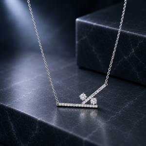 สร้อยคอจี้มอยซาไนต์ทรงกลมทองคำขาว 14K สำหรับผู้หญิง 1.23CTW สองสิบเก้าหิน ของขวัญเครื่องประดับชั้นดี - Product Image 1
