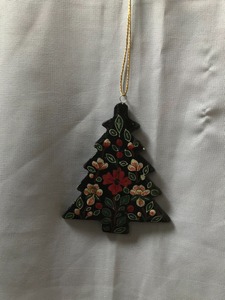 Handmade Kashmir Paper Mache Christmas <b>Tree</b> <b>Ornament</b> Floral Hand-Painted Christmas <b>Tree</b> Hanging Decoration Eco-Friendly Paper M - Product Image 4
