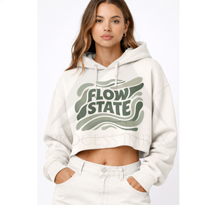 Sudadera Corta Blanca para Mujer, Manga Regular, Color Sólido, Tejido de Algodón, Informal, para Otoño - Product Image 1