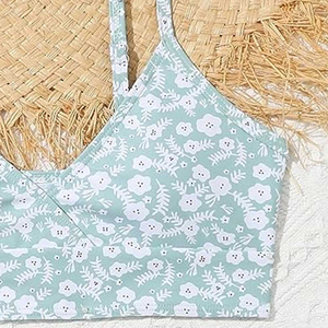 Pakistan Made Comfortable Women's Bikini Sets New Arrival 2-Piece Set with Scoop Neckline and Pattern Beachwear Bikini Set - Product Image 2