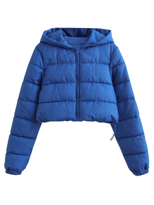 New Style Custom Logo <b>Cropped</b> <b>Puffer</b> <b>Jacket</b> Women Winter Wear Plus Size Heavyweight Zipper Hooded <b>Puffer</b> <b>Jacket</b> Women Wholesale - Product Image 3