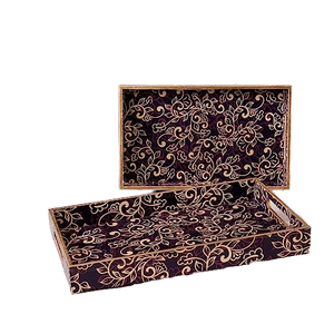 Trending 100% Eco-Friendly Handmade Wood Serving Tray Set Meena Nesting Trays-Small/Large Sizes <b>Decorative</b> Dishwasher Safe Home - Product Image 3