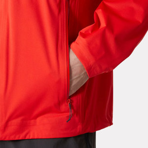 Men's Red Hooded Waterproof <b>Jacket</b> <b>With</b> <b>Zipper</b> Closure Sporty Style winter Wear Polyester Shell - Product Image 2