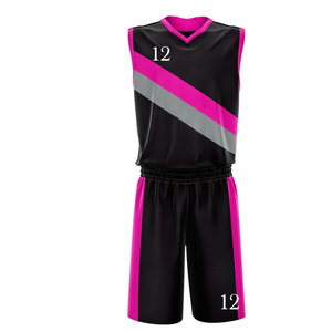 Ensemble de maillot et short de basketball unisexe vert sans manches à col en V, impression par sublimation, anti-bactérien, respirant, sport - Product Image 5