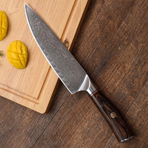 Couteau de cuisine en acier Damas forgé à la main de qualité supérieure, manche en bois naturel, couteau de chef professionnel, usine OEM - Product Image 5