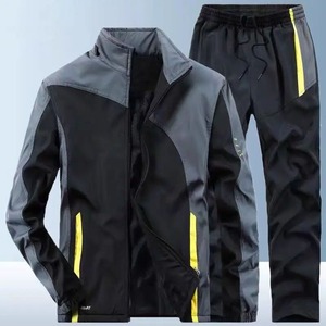 Chándal Deportivo para Hombre en Gris y Negro con Bloques de Color, Cierre de Cremallera en Manga Larga, Secado Rápido, Estilo Deportivo para Otoño, Corte Regular - Product Image 2